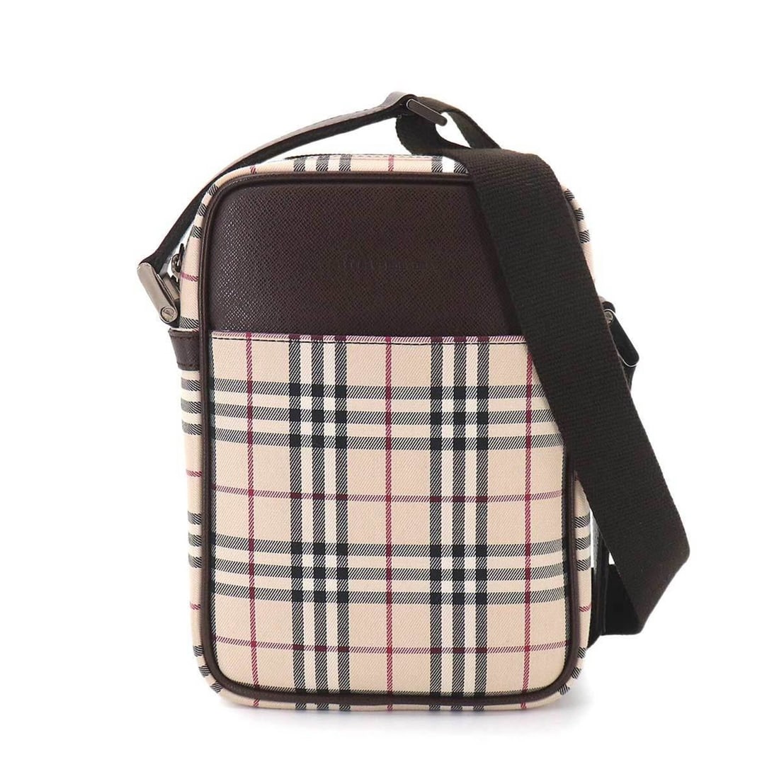 Burberry Nova Check Shoulder Handbag, Canvas and Leather, Beige/Brown, Silver Hardware. (1 of 10)