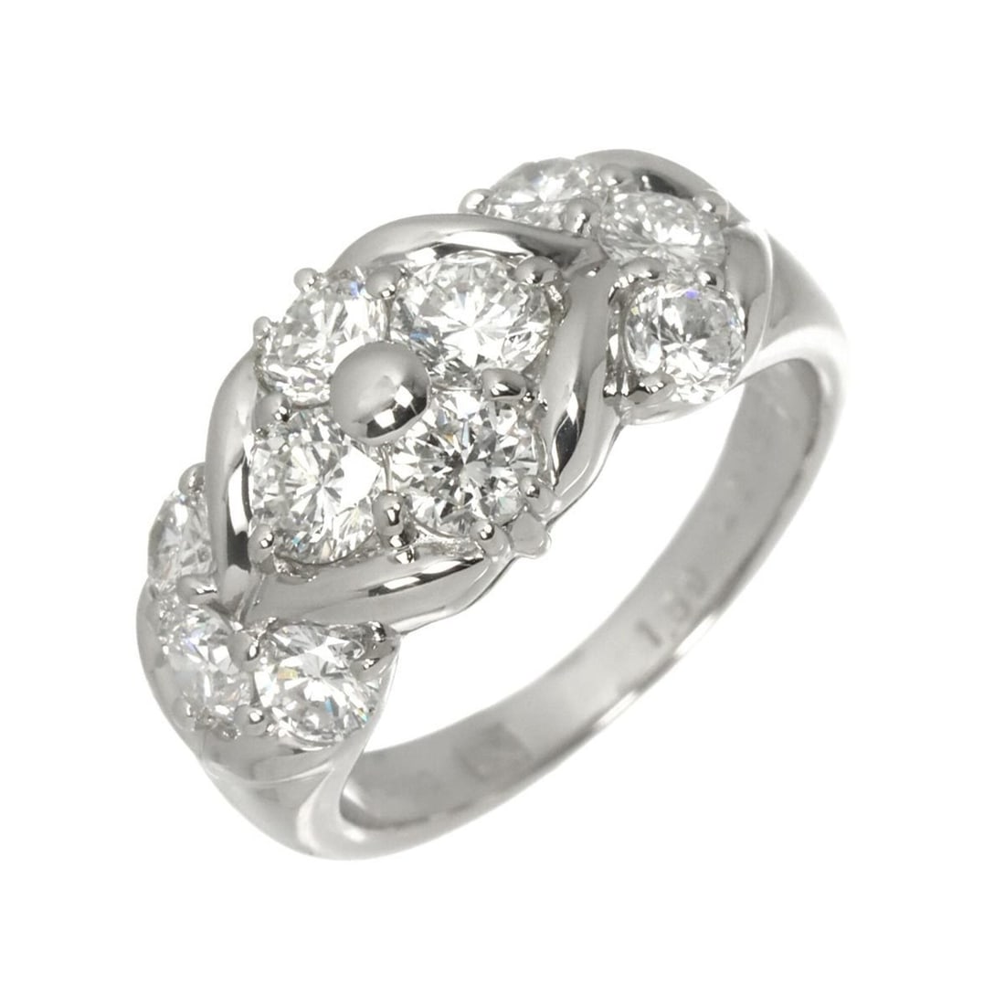 Seiko ring with 1.59ct diamond, platinum (Pt): --- Catalog ---Category: SizeJP Size: 10US Size: 5.5Category: DesignType: Band ringGender: WomenMaterial: Platinum 900Category: GeneralBrand: Seiko--- Item List ---Section: ConditionRanking: Rank NS N