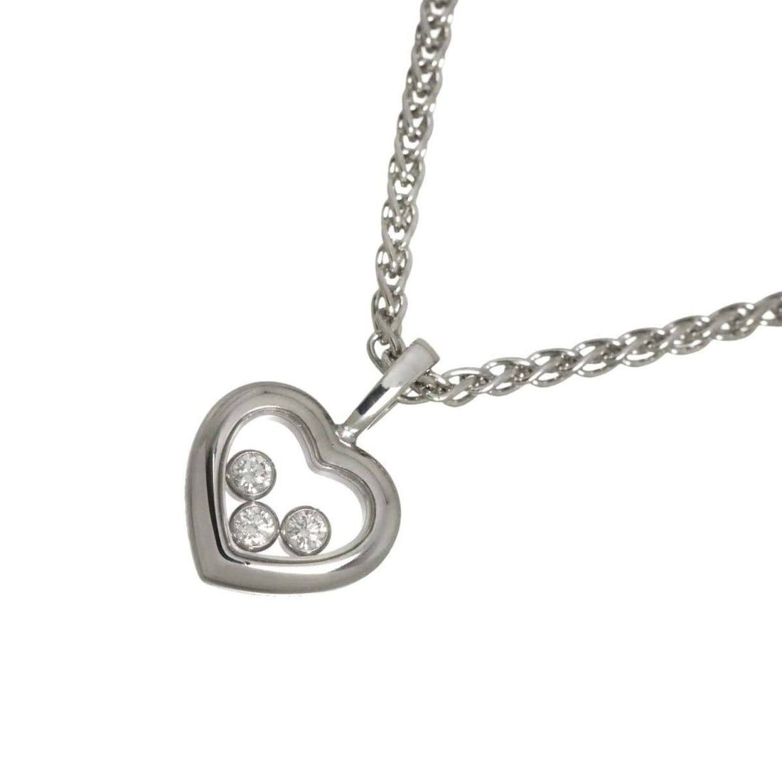 Chopard Happy Diamonds Heart Necklace, 42cm, 18K WG (White Gold 750): --- Catalog ---Category: SizePendant Size: 17.5mm x 12mm / 0.68'' x 0.47''Neck Circumference: 42 cm / 16.53''Category: DesignGender: WomenMaterial: White gold (18K)Necklace Type: NecklaceCategory: Gen