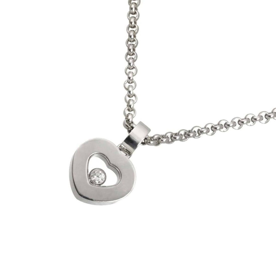 Chopard Happy Diamonds Heart Necklace, 42cm, 18K WG (White Gold 750): --- Catalog ---Category: SizePendant Size: 15.3mm x 10.4mm / 0.6'' x 0.4''Neck Circumference: 42 cm / 16.53''Category: DesignGender: WomenMaterial: White gold (18K)Necklace Type: NecklaceCategory: Gen