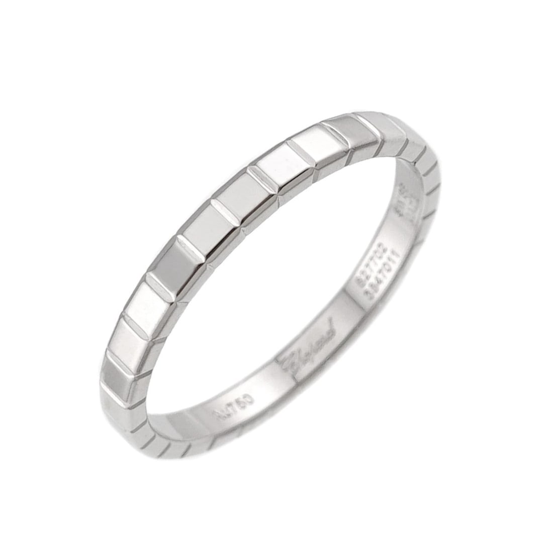Chopard Ice Cube 1 Ring, 18K WG (White Gold 750): --- Catalog ---Category: SizeJP Size: 16.5US Size: 8Category: DesignType: Band ringGender: Women,MenMaterial: White gold (18K)Category: GeneralBrand: Chopard--- Item List ---Section: ConditionRanking: