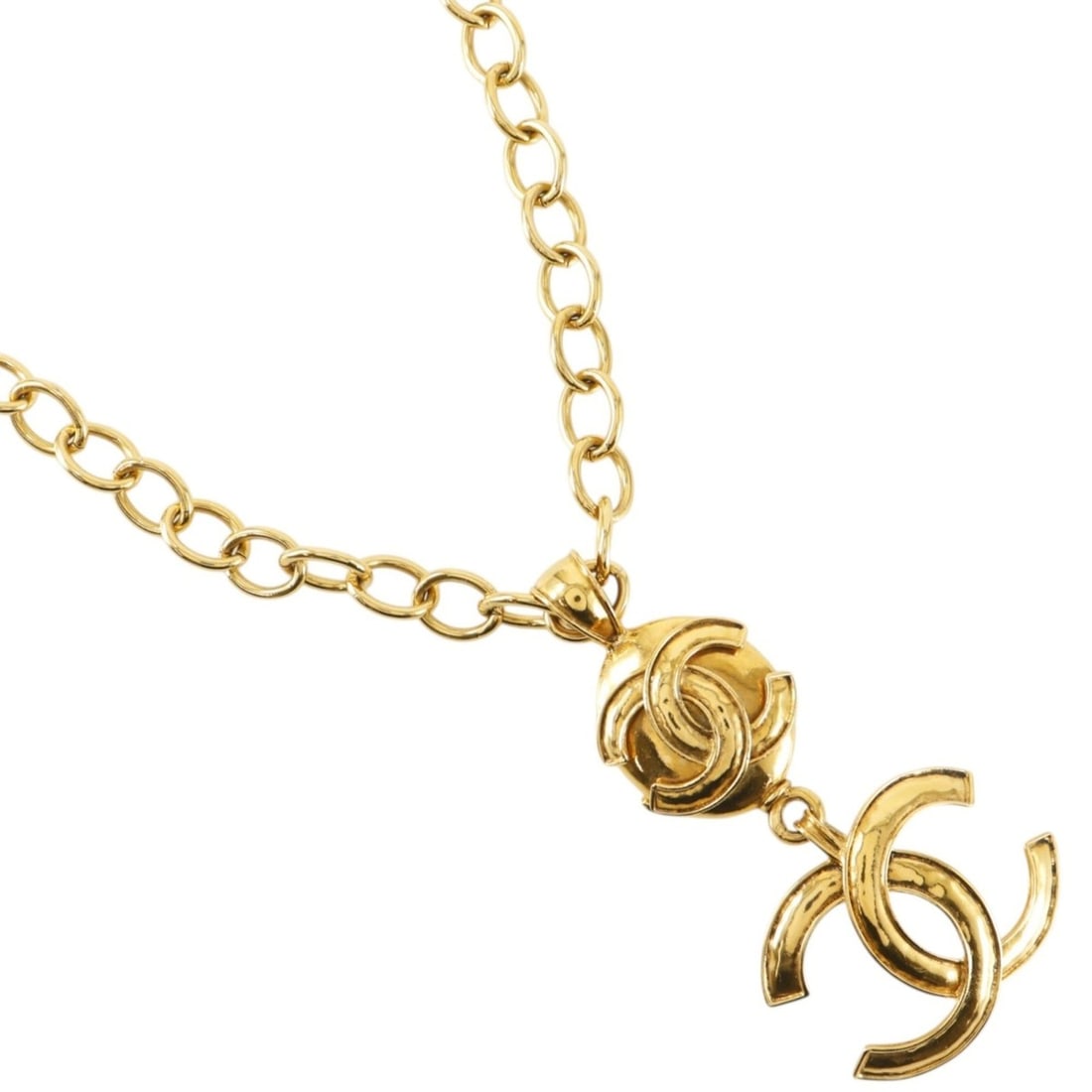 Chanel Coco Mark Necklace, Gold Plated, 1994, 94P, Approx. 146g, Women's. (1 of 16)