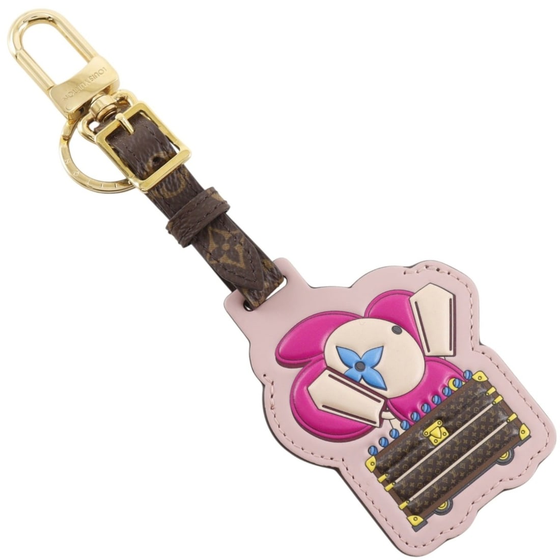 Louis Vuitton Porte-Clés Tag Vivienne Keychain Bag Charm Name M69859 Monogram Canvas Pink Women's (1 of 10)