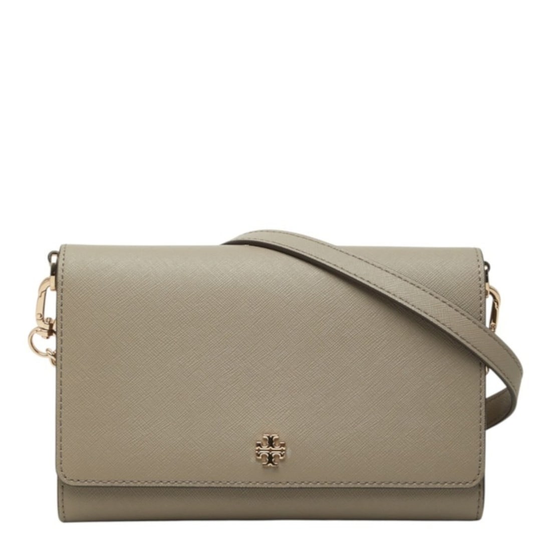 Tory Burch Logo Shoulder Wallet Bag, Beige Leather, Women's (1 of 10)