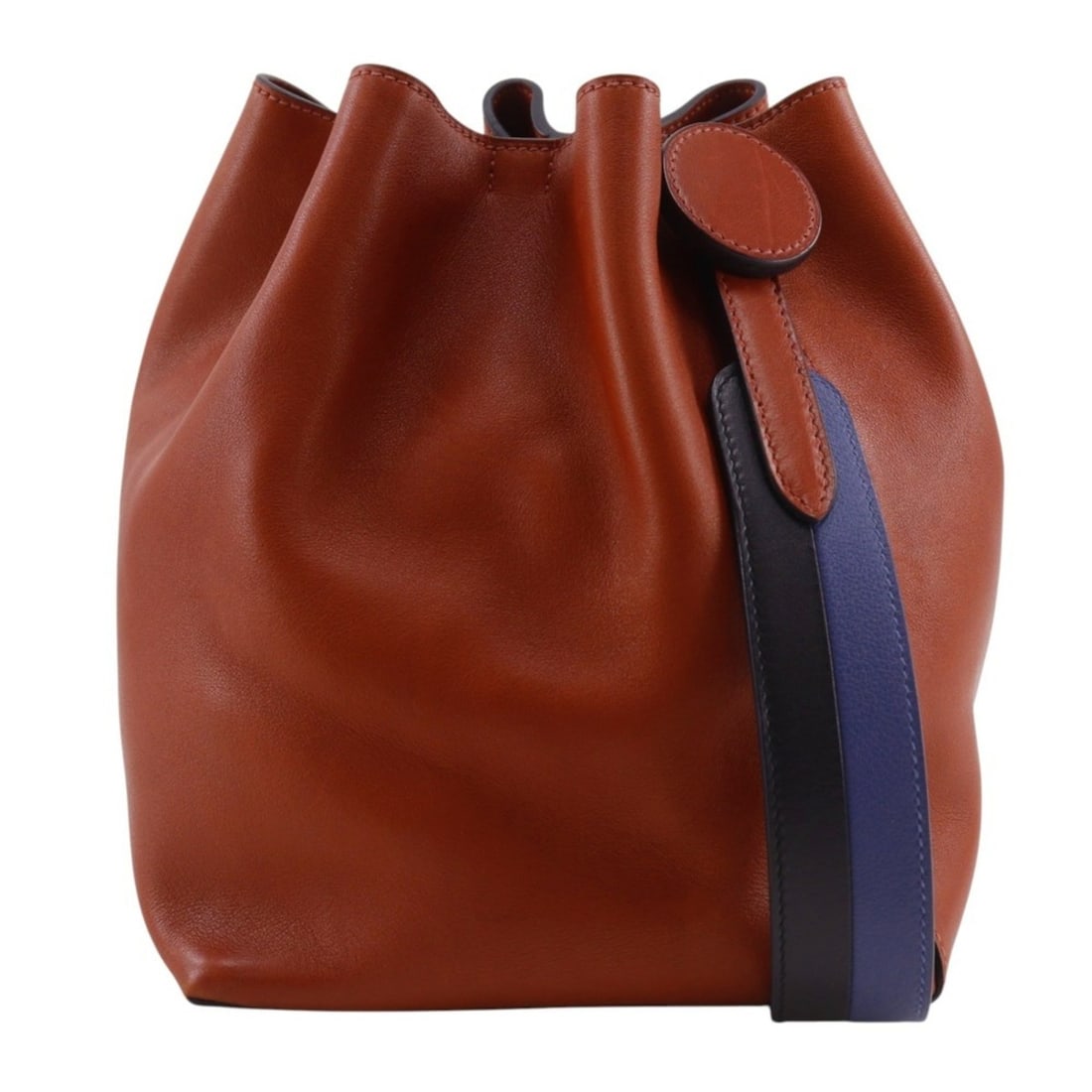 Hermes Ricol 17 Shoulder Bag, Bicolor Strap, Leather, 2017 Model, Red, Drawstring, Women's (1 of 13)