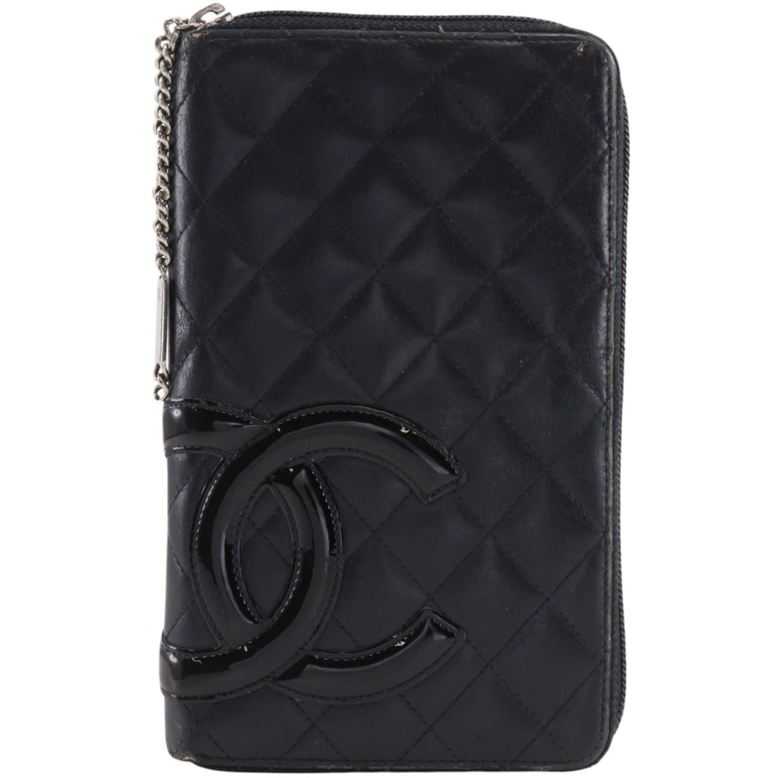 Chanel CHANEL Travel Case Long Wallet Cambon Line Organizer A26710 Calfskin x Patent Leather Black: --- Catalog ---Category: SizeWeight: 235g / 8.28oz.Size (HxWxD): 20.5cm x 13cm x 2cm / 8.07'' x 5.11'' x 0.78''Category: DesignType: Long wallet (bi-fold)Color: BlackGender: WomenMaterial: Patent leat