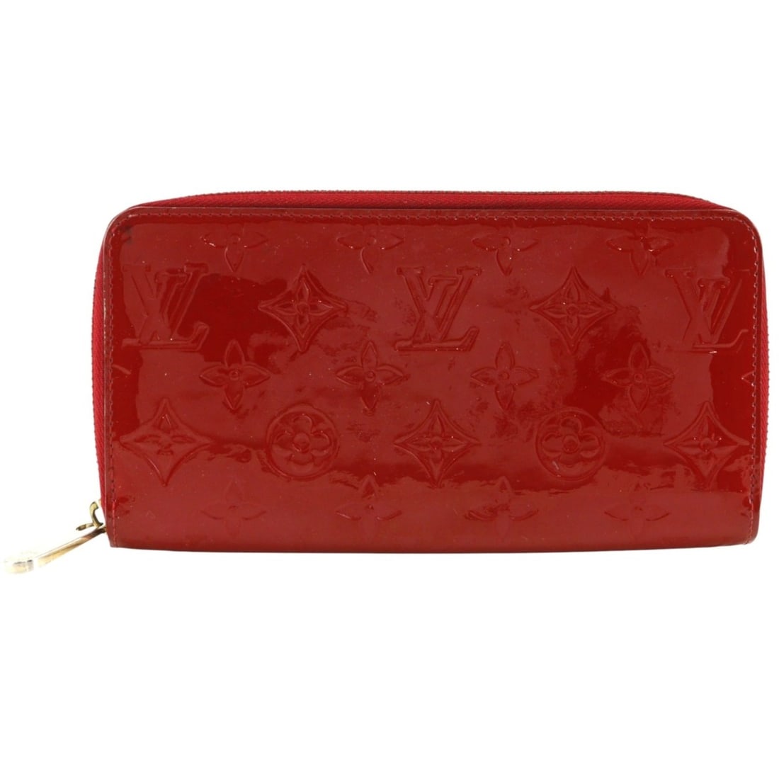 Louis Vuitton Zippy Wallet Long M90200 Monogram Vernis Cerise 2016 Red CA0176 wallet Women's (1 of 20)