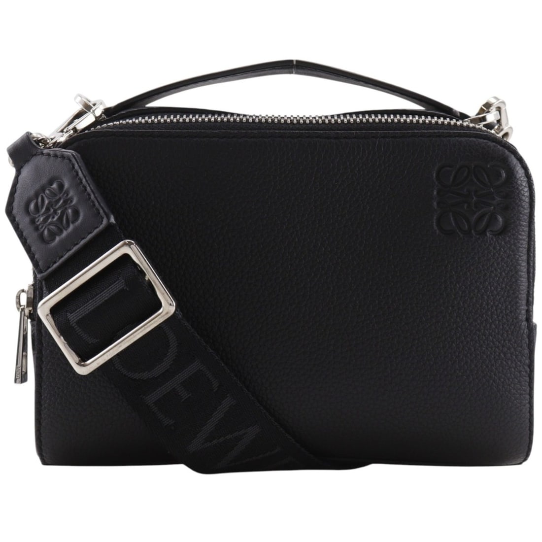 LOEWE Mini Crossbody Camera Bag, 2-Way Shoulder C660R41X02, Leather, Black, Unisex: --- Catalog ---Category: SizeWeight: 340g / 11.99oz.Strap Drop: 60cm / 23.62''Handle Drop: 2.00cm / 0.79''Size (HxWxD): 12cm x 18cm x 7cm / 4.72'' x 7.08'' x 2.75''Category: DesignType: Shoulder bag, 