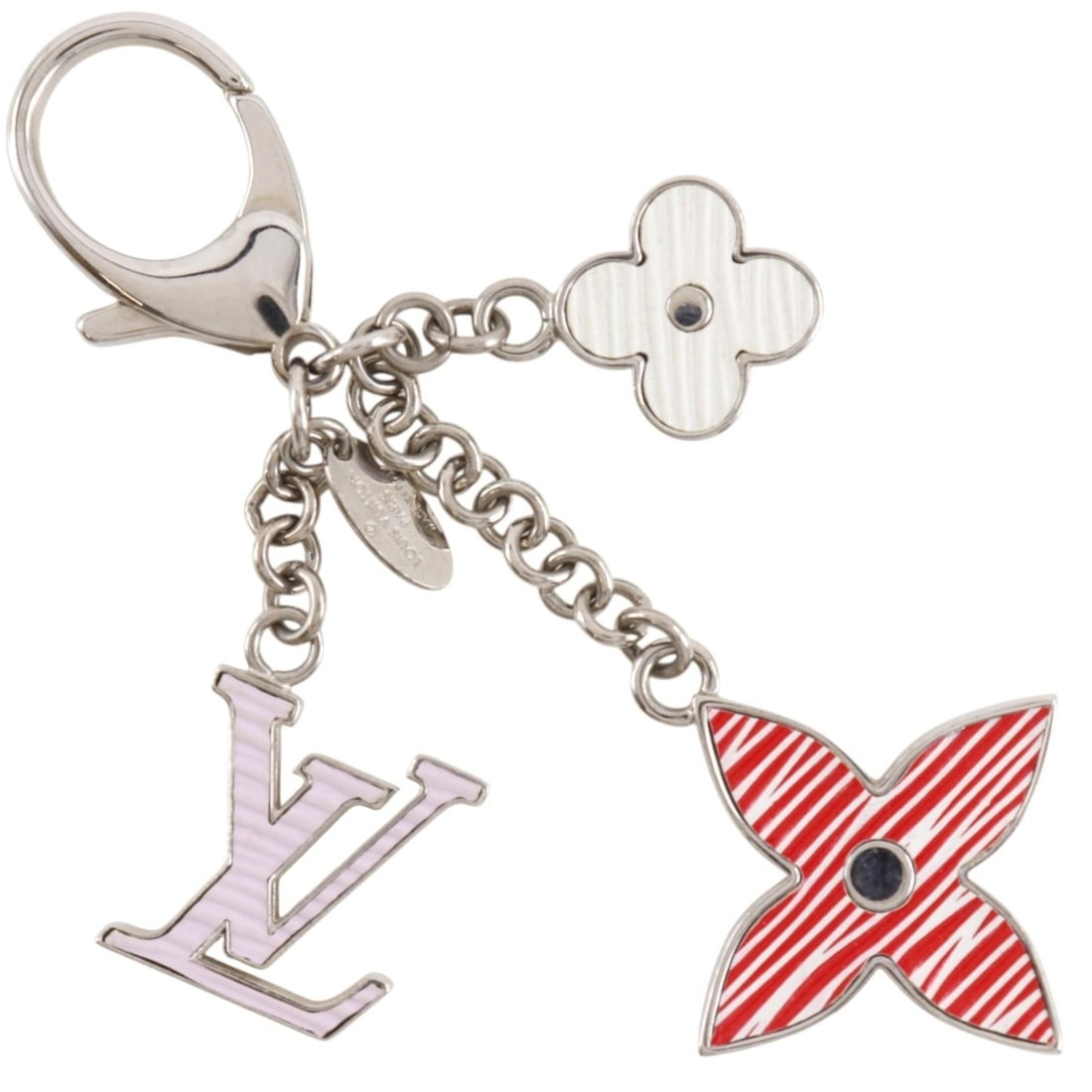 Louis Vuitton Fleur de Epi BB Keychain Bag Charm M64536 Metal 2017 Silver DP0137 Women's (1 of 20)