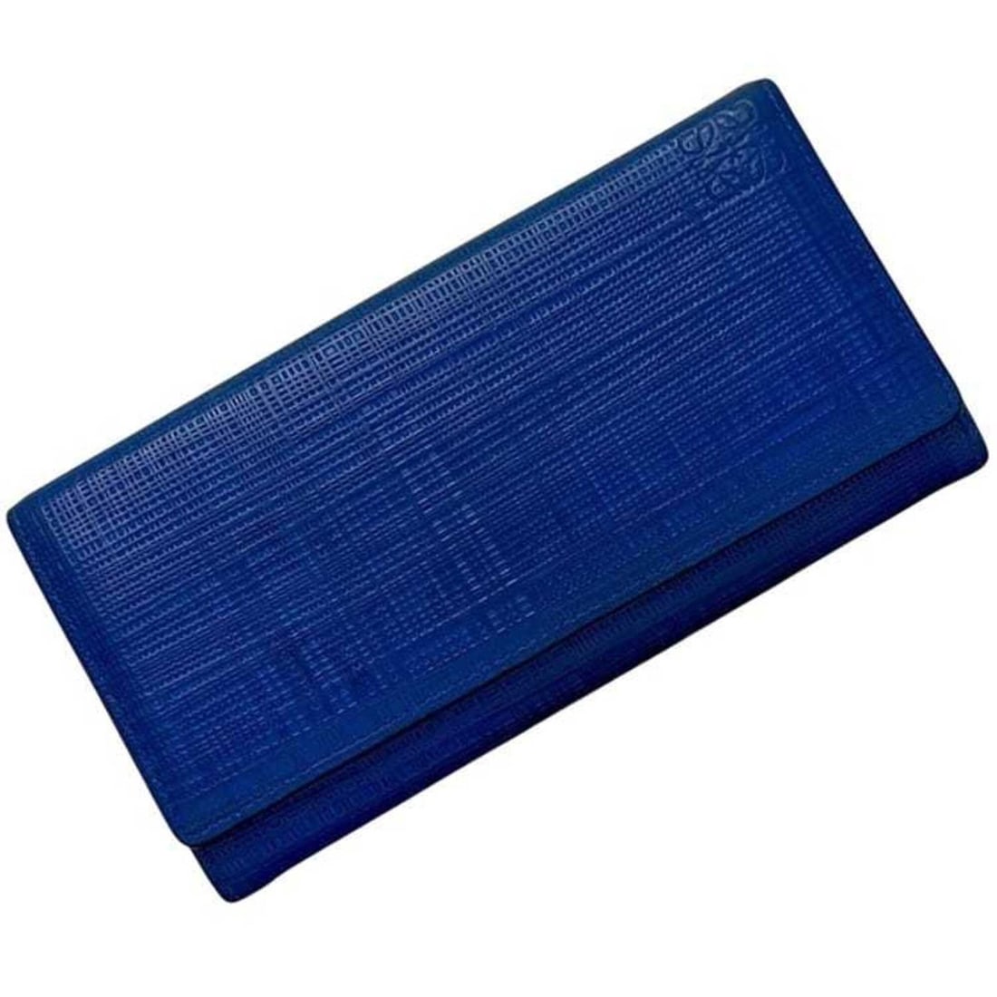 Loewe bi-fold long wallet, linen, anagram pattern, 101.88.K98 21705, leather, blue.: --- Catalog ---Category: SizeSize (HxWxD): 9.5cm x 19cm x 3cm / 3.74'' x 7.48'' x 1.18''Category: DesignType: Long wallet (bi-fold)Color: BlueGender: WomenMaterial: Leather Category: GeneralLine: Line
