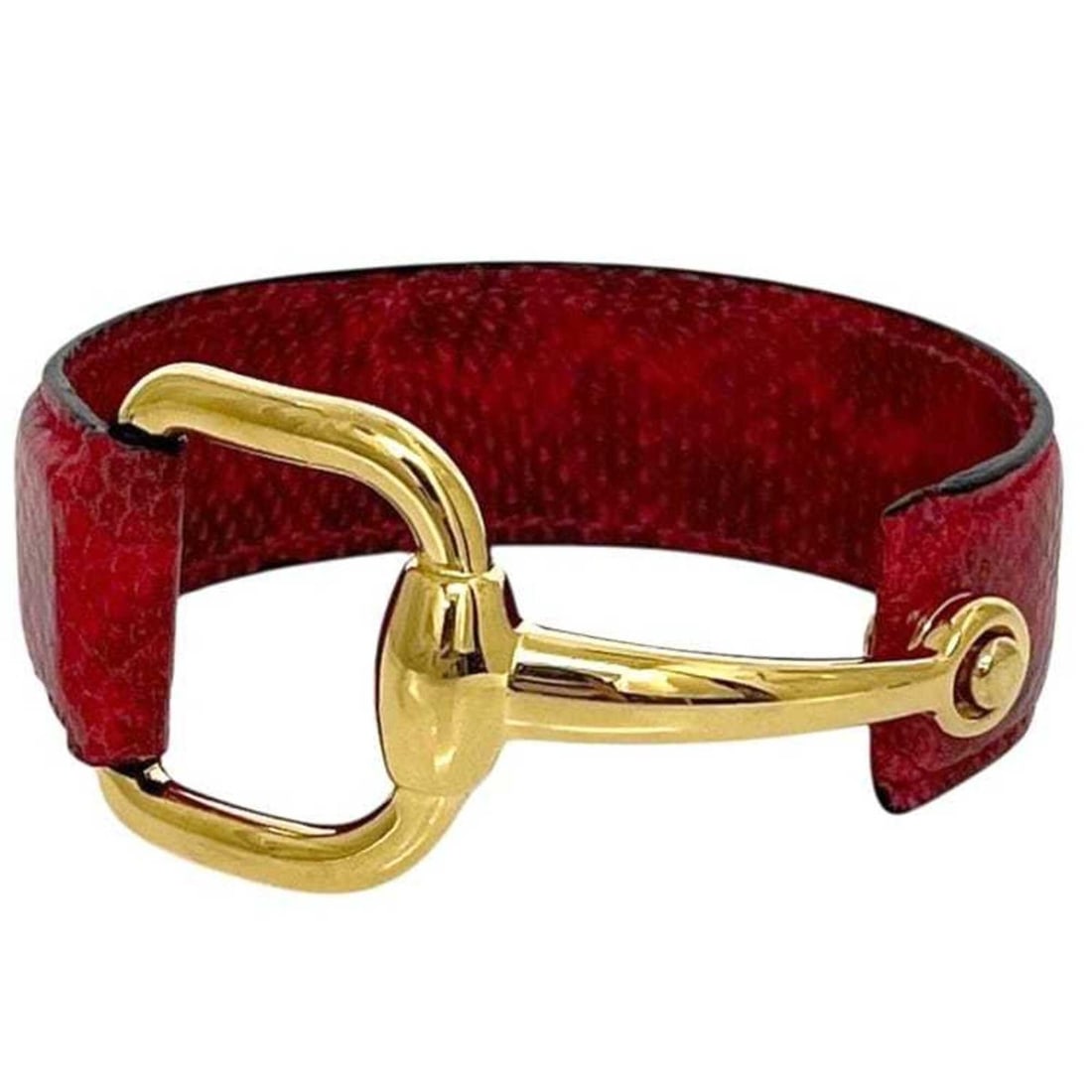 Gucci Bangle Horsebit Bracelet, Leather and Metal, Red: --- Catalog ---Category: SizeWidth: 2cm / 0.78''Length: 17cm / 6.69''Category: DesignType: BangleColor: Red colorGender: Unisex,Women,MenMaterial: Leather, MetalCategory: GeneralBrand: GucciCountry of