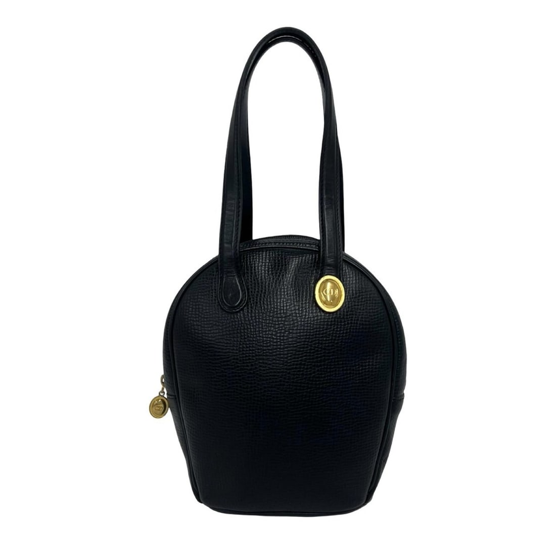Christian Dior Vintage CD Logo Hardware Leather Handbag Mini Tote Bag Black 344-5: --- Catalog ---Category: SizeSize (HxWxD): 14cm x 22cm x 8.5cm / 5.51'' x 8.66'' x 3.34''Category: DesignType: HandbagColor: BlackGender: WomenMaterial: Leather Category: GeneralBrand: Christian Dior-