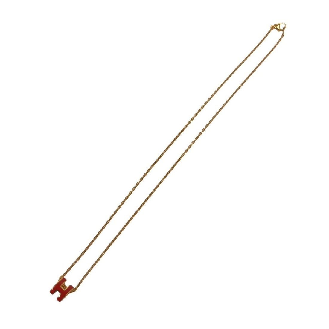 HERMES Mini Pop H Necklace GP Pendant New Capucines Gold 19148: --- Catalog ---Category: SizePendant Size: 9mm x 7mm / 0.35'' x 0.27''Neck Circumference: 40.4 cm / 15.9''Category: DesignColor: Gold, Red colorGender: WomenMaterial: Gold platingPendant Type: Pendant