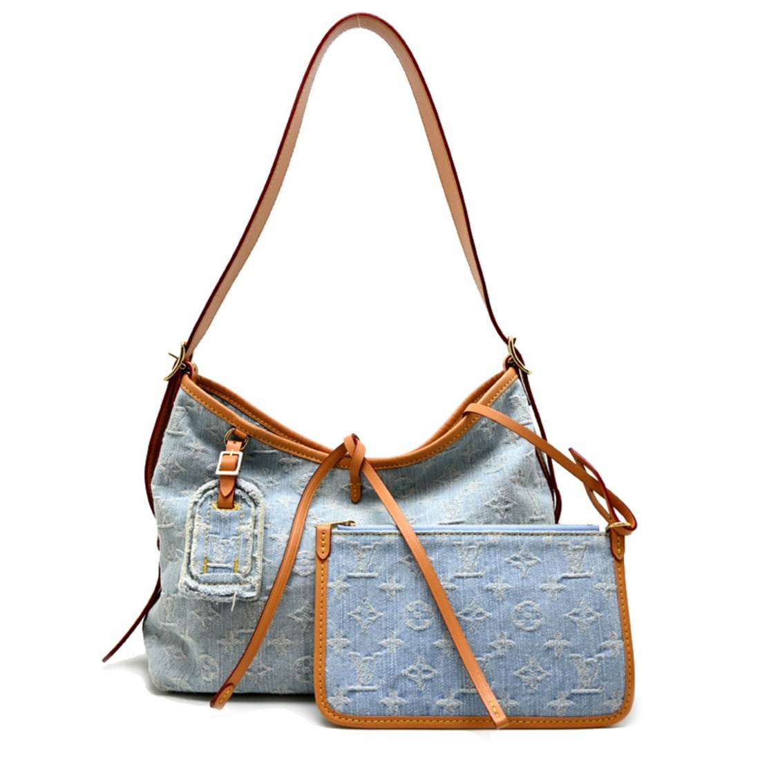 Louis Vuitton Carryall NM PM Women's Shoulder Bag M11462 (Discontinued) Monogram Denim Blue: --- Catalog ---Category: SizeSize (HxWxD): 24cm x 28cm x 13cm / 9.44'' x 11.02'' x 5.11''Category: DesignType: Shoulder bagColor: BlueGender: WomenMaterial: Monogram Denim , Leather Category: GeneralM