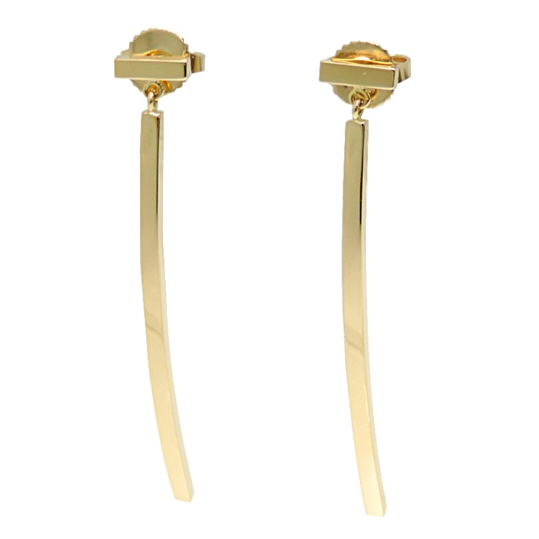 Tiffany & Co. 750YG T Wire Bar Earrings for Women, 750 Yellow Gold: --- Catalog ---Category: SizeSize (HxWxD): 42.20mm x 6.20mm / 1.66'' x 0.24''Category: DesignType: Stud earringsGender: WomenMaterial: Yellow gold (18K)Category: GeneralBrand: Tiffany--- Item List ---