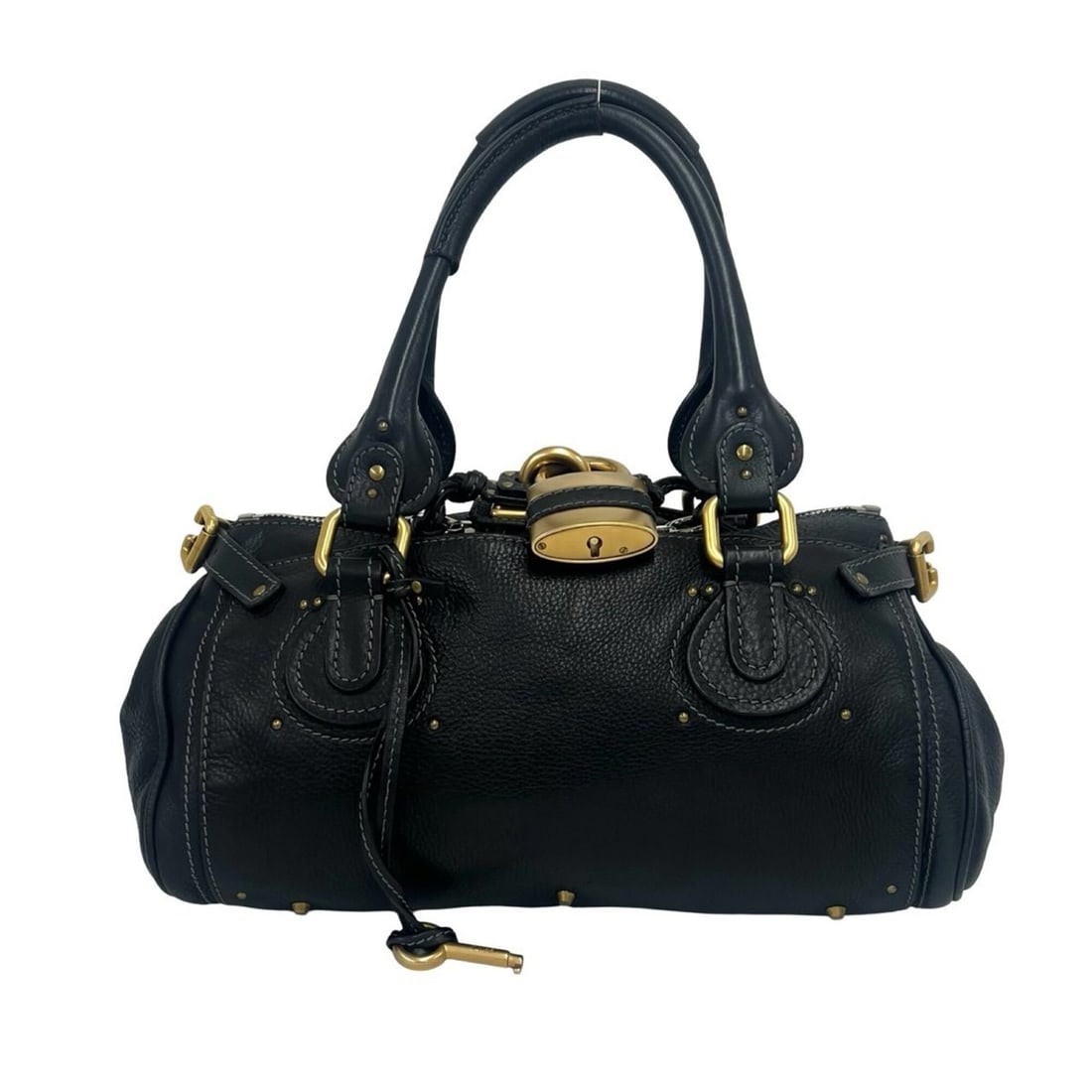 Chloé Chloe Paddington Logo Hardware Leather Handbag Tote Bag Mini Boston Black 54377: --- Catalog ---Category: SizeSize (HxWxD): 18cm x 36cm x 20cm / 7.08'' x 14.17'' x 7.87''Category: DesignType: Boston bag, Handbag, Tote bagColor: BlackGender: WomenMaterial: Leather Category: General
