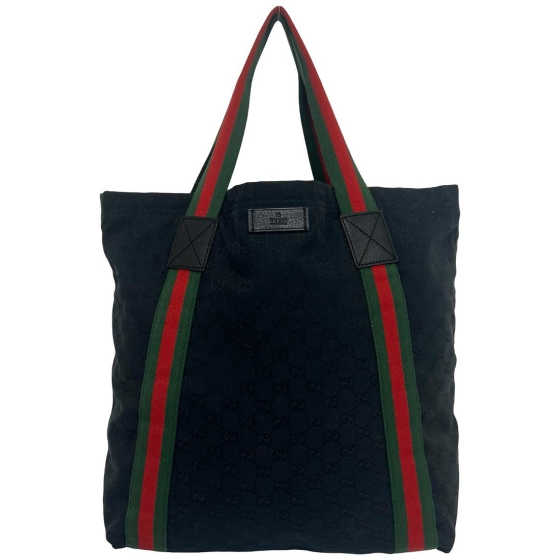 GUCCI Sherry Line GG Pattern Logo Canvas Leather Tote Bag Semi Shoulder Black 46531: --- Catalog ---Category: SizeSize (HxWxD): 36cm x 33.5cm x 13cm / 14.17'' x 13.18'' x 5.11''Category: DesignType: Shoulder bag, Tote bagColor: BlackGender: WomenMaterial: Canvas , Leather Category: Ge