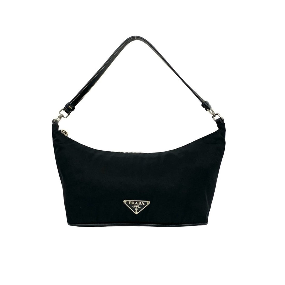 PRADA Prada Triangle Logo Hardware Tessuto Pocono Nylon Leather Genuine Handbag Semi Shoulder Bag: --- Catalog ---Category: SizeSize (HxWxD): 12cm x 21cm x 11cm / 4.72'' x 8.26'' x 4.33''Category: DesignType: Handbag, Shoulder bagColor: BlackGender: WomenMaterial: Nylon , Leather Category: GeneralB