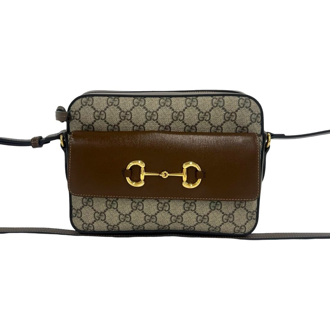 GUCCI Horsebit 1955 GG Supreme Leather Shoulder Bag, Pouch, Sacoche, Brown 51871: --- Catalog ---Category: SizeSize (HxWxD): 17cm x 22cm x 6cm / 6.69'' x 8.66'' x 2.36''Category: DesignType: Pochette, Shoulder bagColor: BrownGender: WomenMaterial: Elastane , Leather Category: Gener