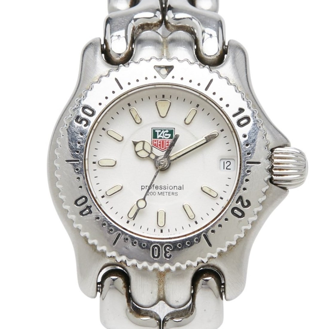 TAG Heuer Cell Professional 200 Watch WG1412-0 Quartz White Dial Stainless Steel Women's: --- Catalog ---Category: SizeWrist Size: 15cm / 5.9''Case Diameter: 24.5mm / 0.96''Category: DesignType: WristwatchGender: WomenColor (Dial): WhiteMaterial (Band): Stainless steelMaterial (Case): Stai