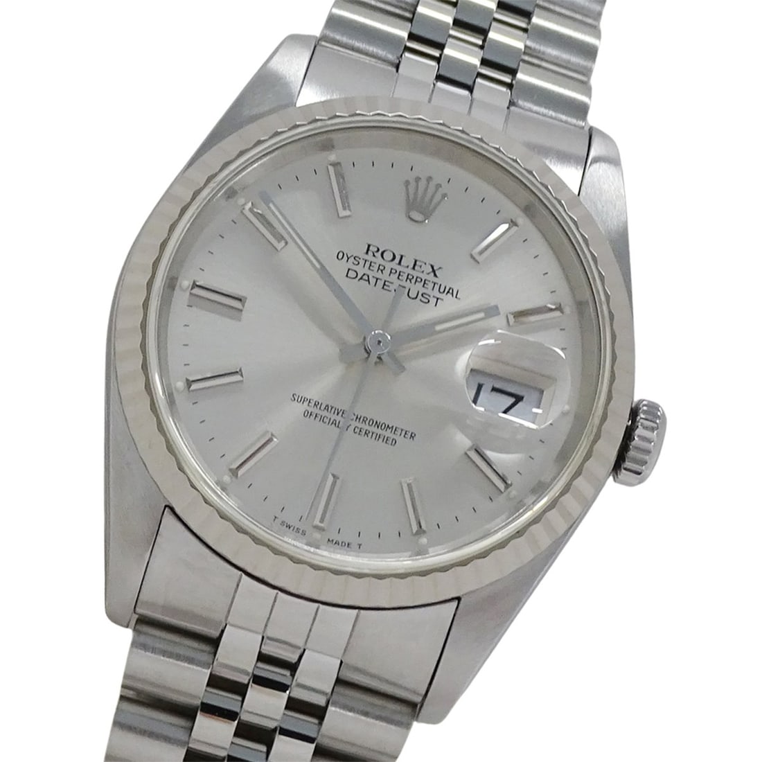 Rolex Datejust 16234 L-serial men's watch, brand name, automatic winding, stainless steel (SS),: --- Catalog ---Category: SizeWrist Size: 19.5cm / 7.67''Case Diameter: 35mm / 1.38''Category: DesignType: WristwatchGender: MenColor (Dial): SilverMaterial (Band): Stainless steel, White goldMaterial 