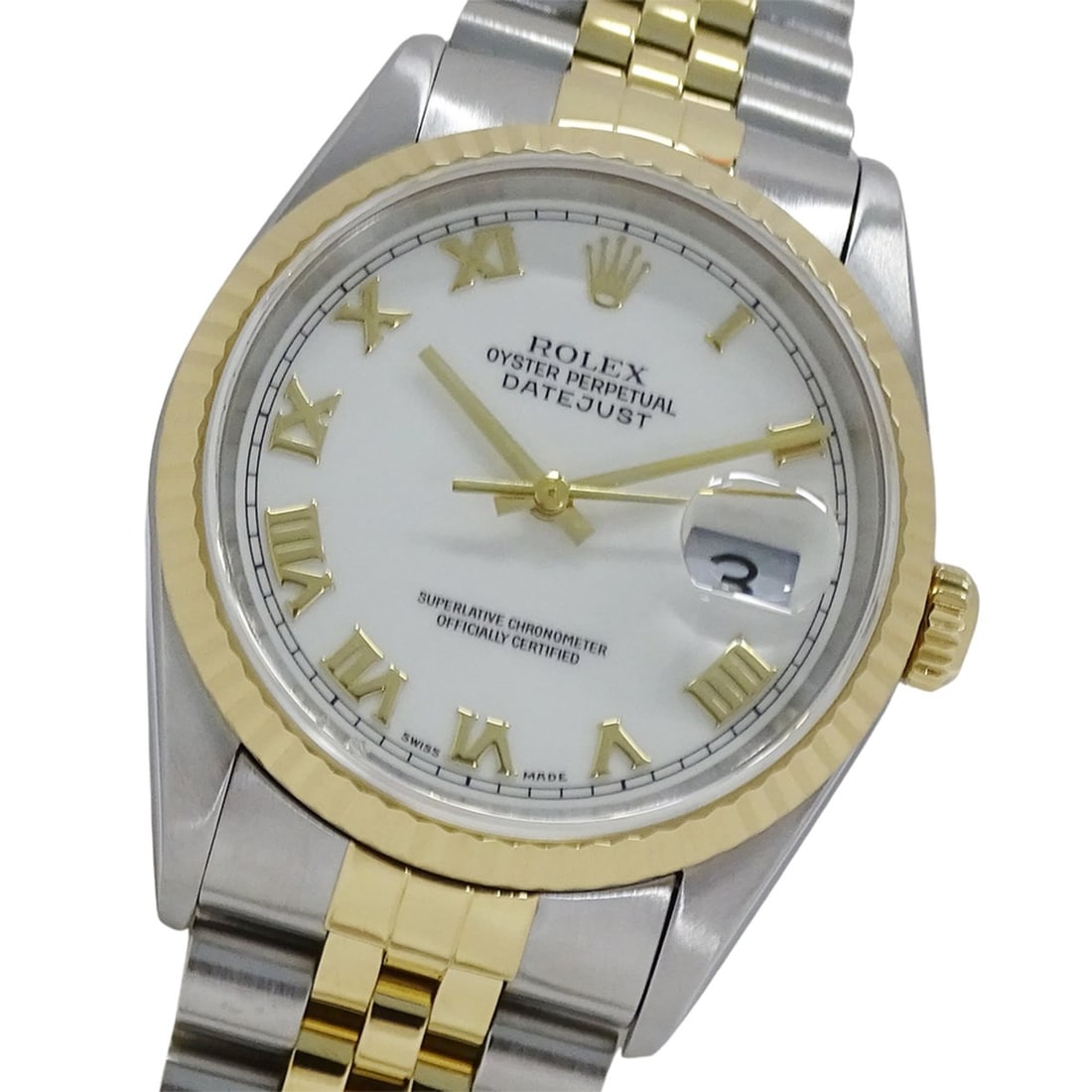 Rolex Datejust 16233 T-serial Men's Watch, Brand Name, Automatic Movement, Stainless Steel (SS),: --- Catalog ---Category: SizeWrist Size: 18.5cm / 7.28''Case Diameter: 36mm / 1.42''Category: DesignType: WristwatchGender: MenColor (Dial): WhiteMaterial (Band): Stainless steel, Yellow goldMaterial 