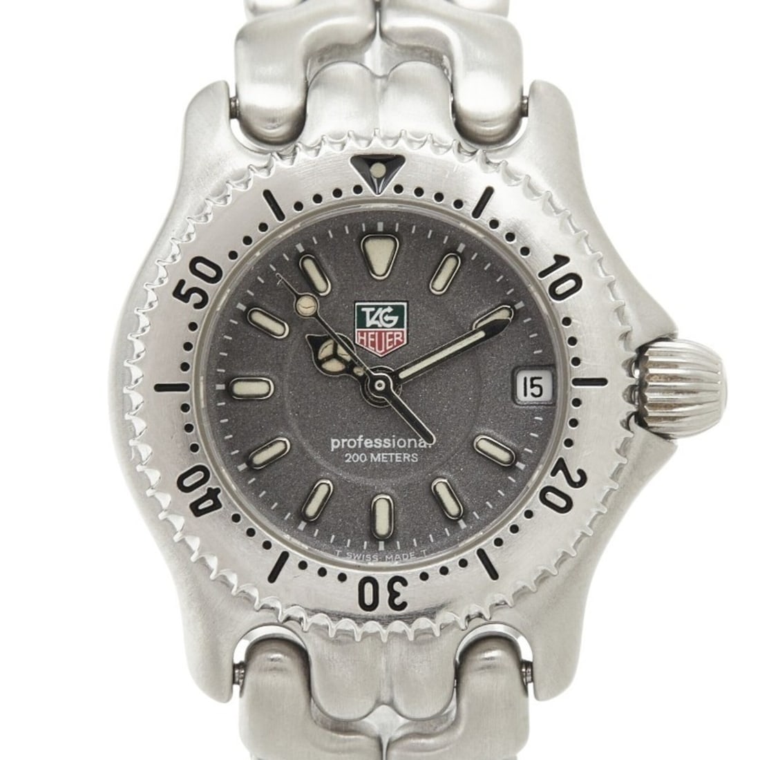 TAG Heuer Professional Cell Watch WG1413-0 Quartz Gray Dial Stainless Steel Women's: --- Catalog ---Category: SizeWrist Size: 14cm / 5.51''Case Diameter: 24.5mm / 0.96''Category: DesignType: WristwatchGender: WomenColor (Dial): GrayMaterial (Band): Stainless steelMaterial (Case): Stai
