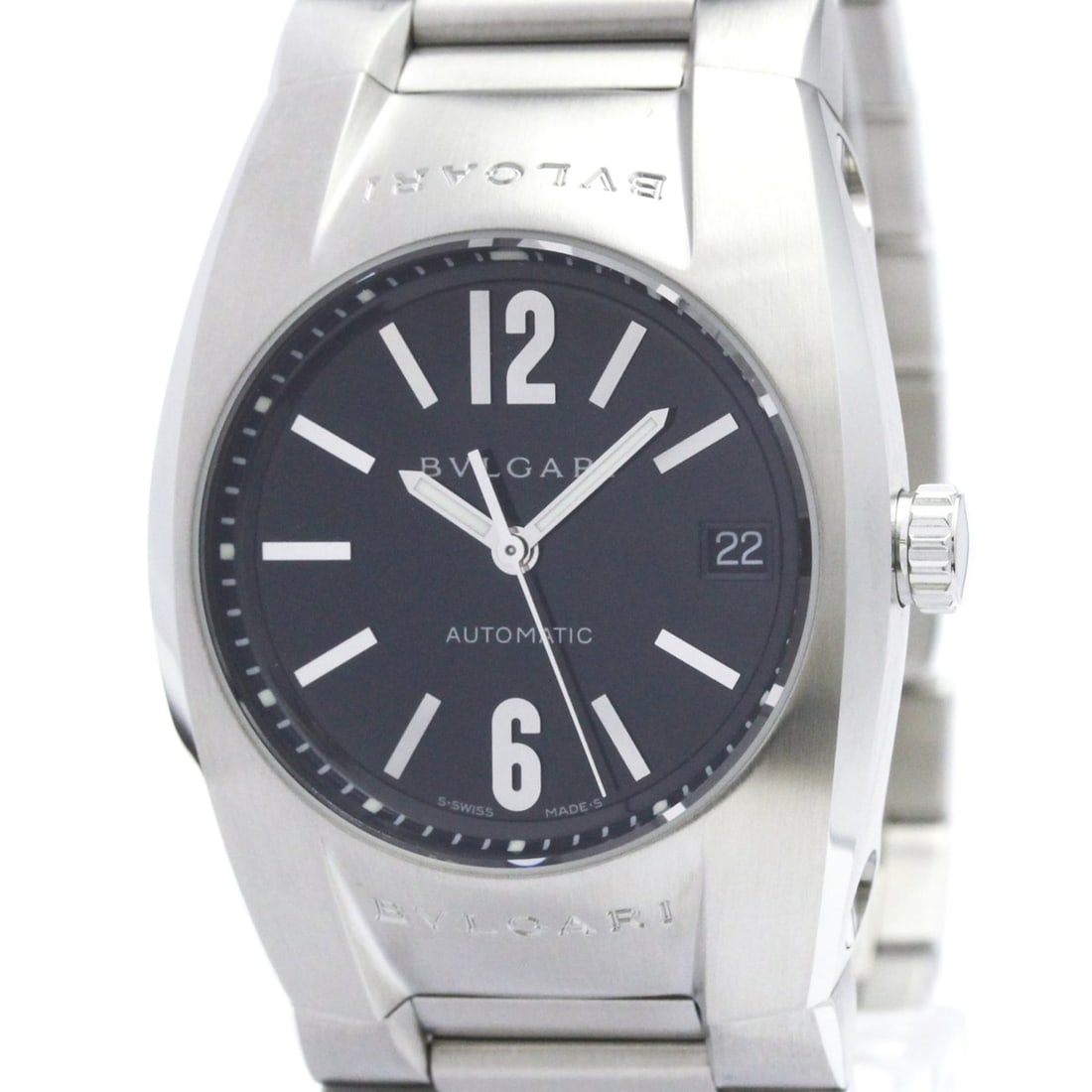 BVLGARI Ergon Chronograph Steel Automatic Unisex Watch EG35S Polished: --- Catalog ---Category: SizeCase Diameter: 35mm / 1.38''Category: DesignType: WristwatchStyle: Dress/FormalGender: UnisexColor (Dial): BlackMaterial (Band): Stainless steelMaterial (Case): Stainless 