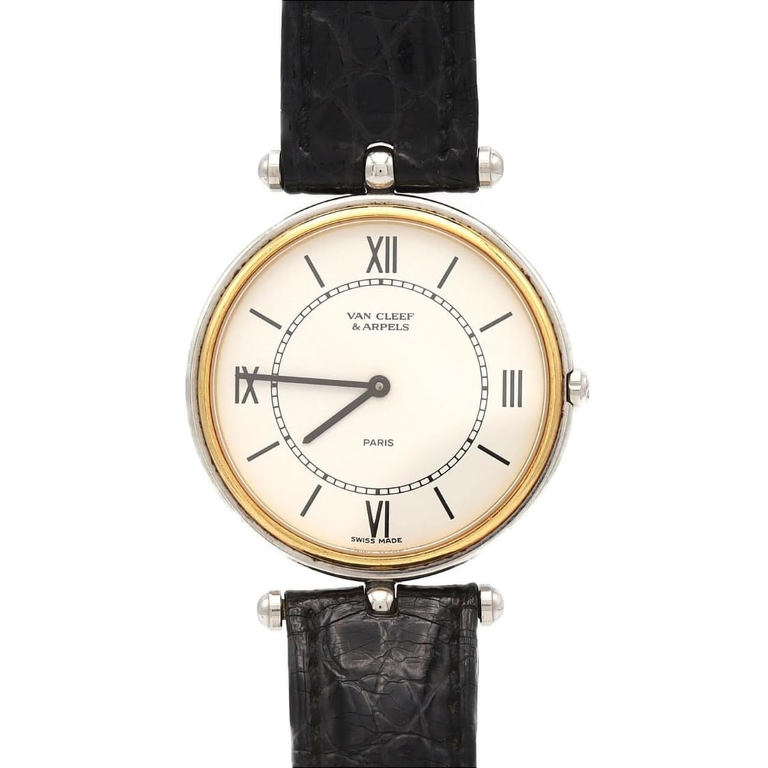 Van Cleef & Arpels La Collection Combination 43104 SSxYG Quartz Watch: --- Catalog ---Category: SizeCase Diameter: 31.5mm / 1.24''Category: DesignType: WristwatchGender: MenColor (Dial): WhiteMaterial (Case): Stainless steel, Yellow goldCategory: GeneralMPN: 43104Brand: 