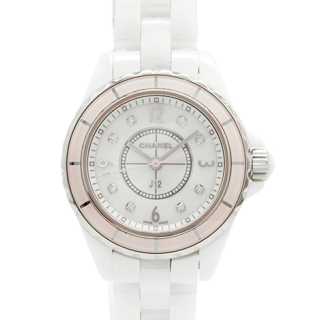 Chanel J12 8P Diamond H4466 White Dial Women's Watch: --- Catalog ---Category: SizeWrist Size: 17cm / 6.69''Case Diameter: 28.7mm / 1.13''Category: DesignType: WristwatchGender: WomenColor (Dial): WhiteMaterial (Band): CeramicCategory: GeneralMPN: ?4466B