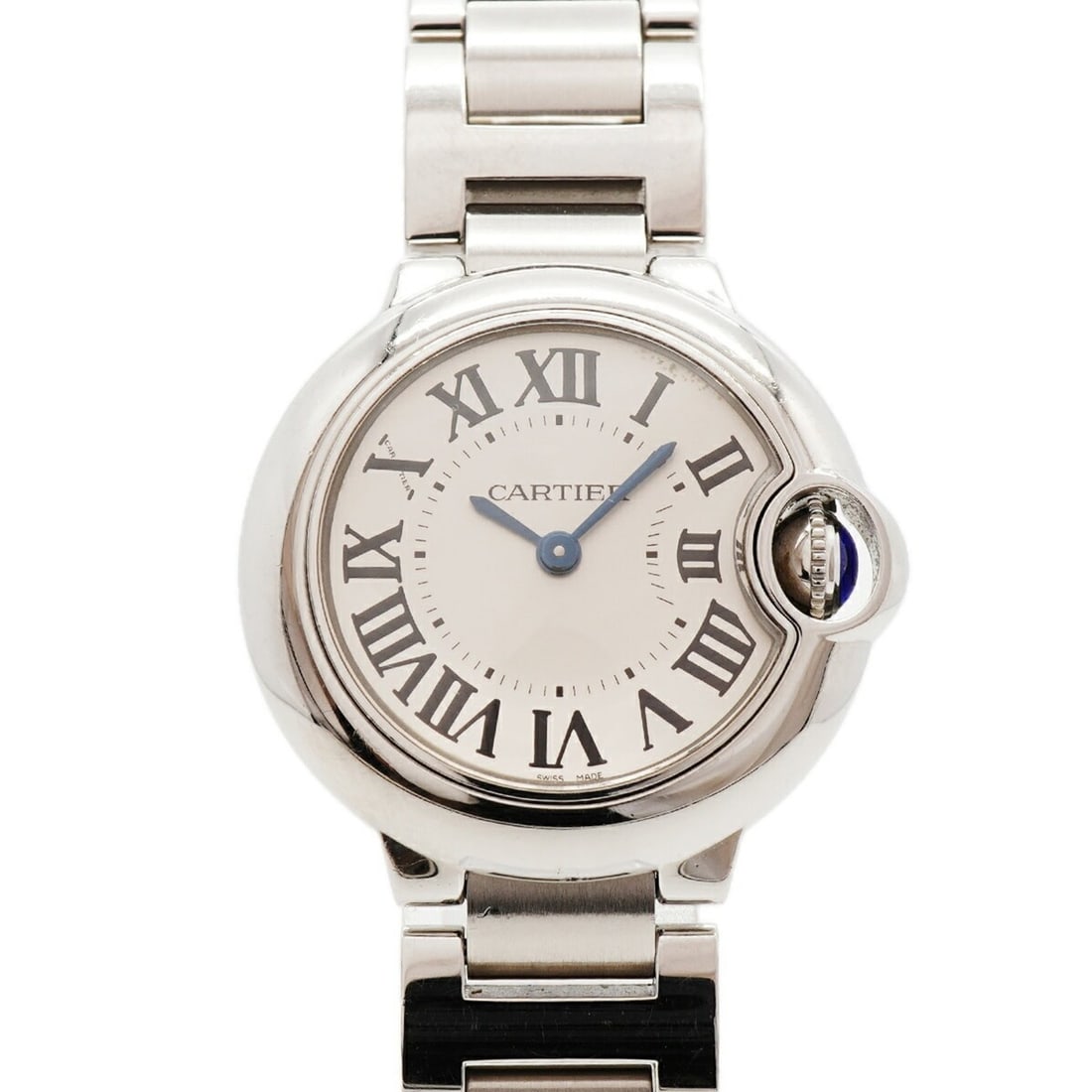Cartier Ballon Bleu SM W69010Z4 Silver Dial Women's Watch: --- Catalog ---Category: SizeWrist Size: 14cm / 5.51''Case Diameter: 28mm / 1.1''Category: DesignType: WristwatchGender: WomenColor (Dial): SilverMaterial (Band): Stainless steelCategory: GeneralMPN: 