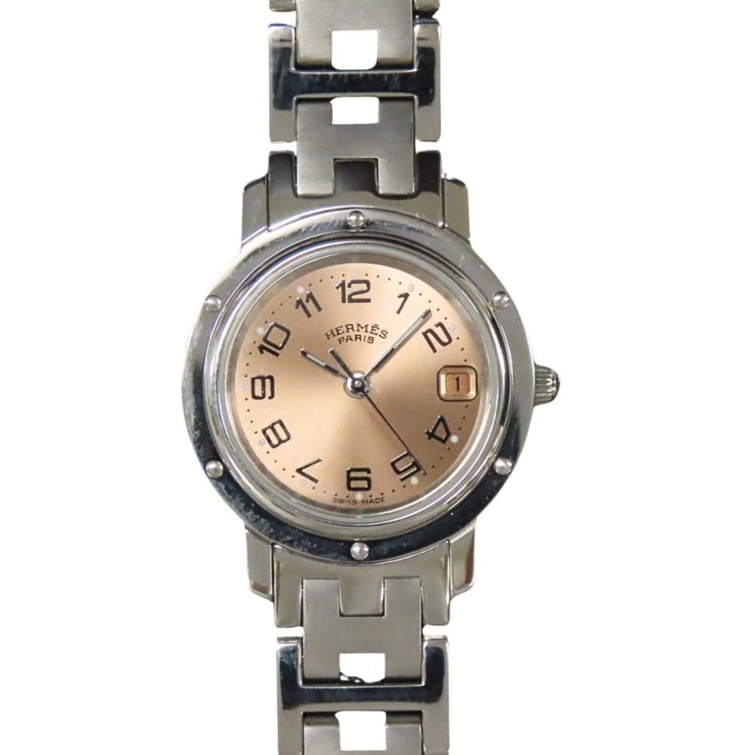 Hermes Clipper CL4.210 SS Silver Watch with Orange Dial - Women's (1 of 19)