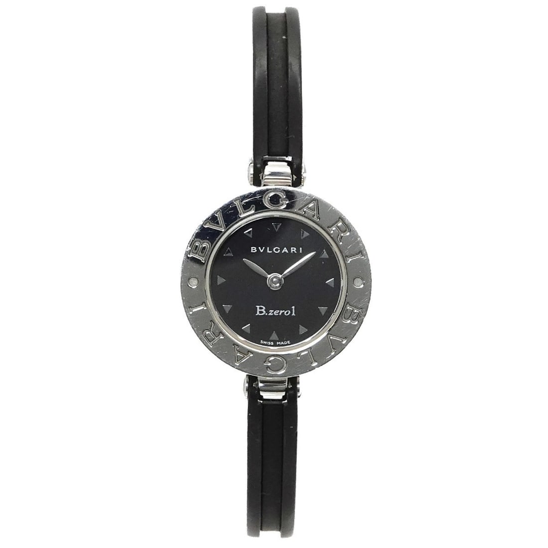 Bulgari BVLGARI B-Zero1 BZ22S Bangle Watch Women's Black Quartz: --- Catalog ---Category: SizeWrist Size: 16cm / 6.29''Case Diameter: 22mm / 0.87''Category: DesignType: WristwatchGender: WomenColor (Dial): BlackMaterial (Band): Rubber, Stainless steelMaterial (Case