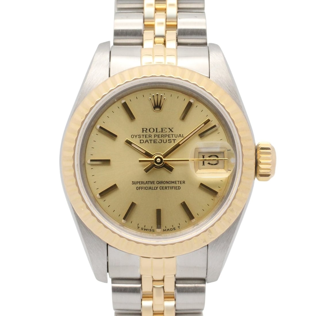Rolex Datejust 91 Series Wristwatch, 18K (Yellow Gold) Stainless Steel, Ladies', Gold Tone,: --- Catalog ---Category: SizeWrist Size: 15.5cm / 6.1''Case Diameter: 26mm / 1.02''Category: DesignType: WristwatchGender: WomenColor (Dial): Champagne, GoldMaterial (Band): Stainless steel, Yellow go