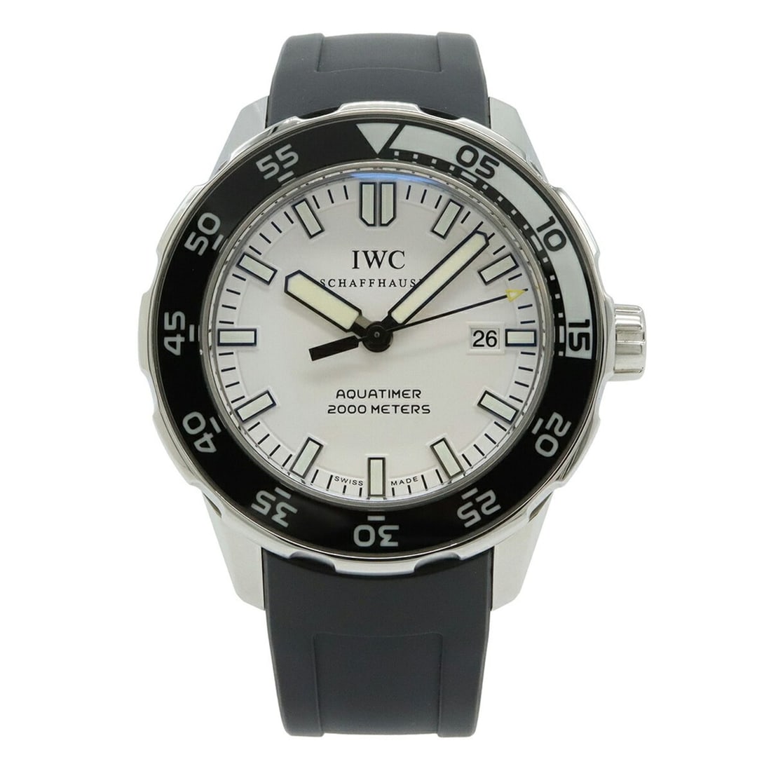 IWC International Watch Company Aquatimer White Dial Stainless Steel Rubber Automatic Men's IW356811: --- Catalog ---Category: SizeWrist Size: 15cm - 20.5cm / 5.9'' - 8.07''Case Diameter: 45mm / 1.77''Category: DesignType: WristwatchGender: MenColor (Dial): WhiteMaterial (Band): RubberMaterial (Case):