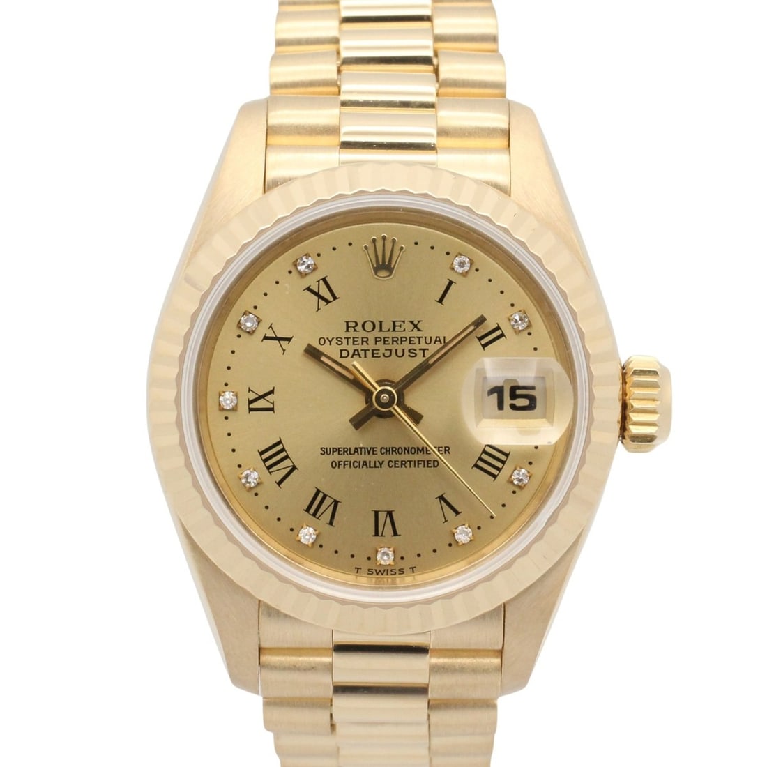 Rolex Datejust 10P Diamond E-serial Watch, 18K (Yellow Gold), Diamond, Ladies', Gold Tone, (1 of 15)