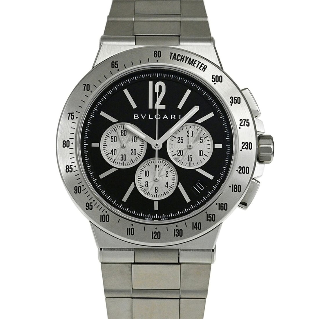 BVLGARI Diagono Velocissimo DG41BSSDCHTA Wristwatch: --- Catalog ---Category: SizeWrist Size: 20cm / 7.87''Case Diameter: 41mm / 1.61''Category: DesignType: WristwatchGender: MenColor (Dial): Black, SilverMaterial (Band): Stainless steelMaterial (Case):