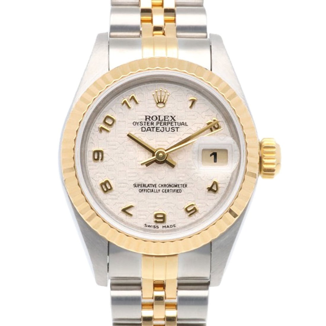 Rolex Datejust Oyster Perpetual Wristwatch, Stainless Steel, 69173, Automatic Winding, Polished,: --- Catalog ---Category: SizeWrist Size: 16cm / 6.29''Case Diameter: 26mm / 1.02''Category: DesignType: WristwatchGender: WomenMaterial (Band): Stainless steel, Yellow gold (18K)Material (Case): Stain