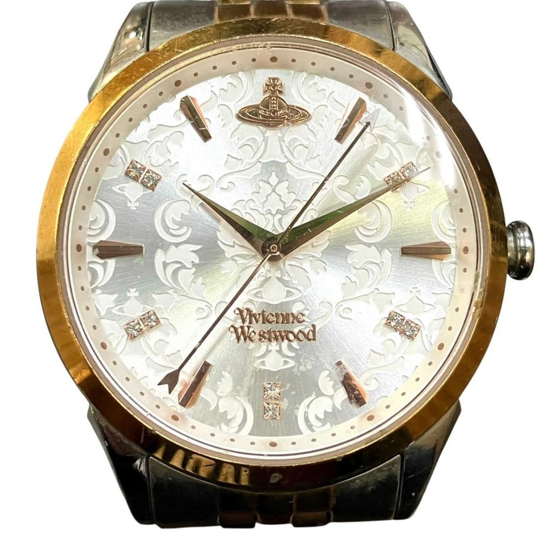 Vivienne Westwood watch, total weight 101.3g, stainless steel, quartz movement, silver dial,: --- Catalog ---Category: SizeWrist Size: 16cm / 6.29''Case Diameter: 37mm / 1.46''Category: DesignType: WristwatchGender: Women,MenColor (Dial): SilverMaterial (Band): Stainless steelMaterial (Case): 