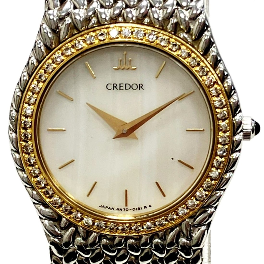 Seiko Credor watch, total weight 48g, stainless steel, quartz movement, white (sardonyx) dial, model: --- Catalog ---Category: SizeWrist Size: 18cm / 7.08''Case Diameter: 32mm / 1.26''Category: DesignType: WristwatchGender: Men,WomenColor (Dial): WhiteMaterial (Band): Stainless steelMaterial (Case): G