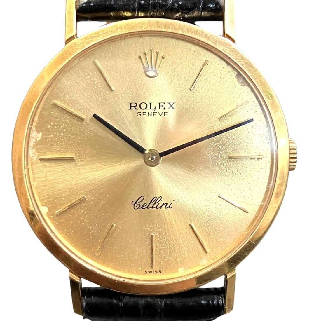Rolex Cellini watch, total weight 33.8g, 18K gold leather strap, manual winding, dial, 5112: --- Catalog ---Category: SizeWrist Size: 13cm - 18cm / 5.11'' - 7.08''Case Diameter: 31mm / 1.22''Category: DesignType: WristwatchGender: MenColor (Dial): GoldMaterial (Band): LeatherMaterial (Case): 