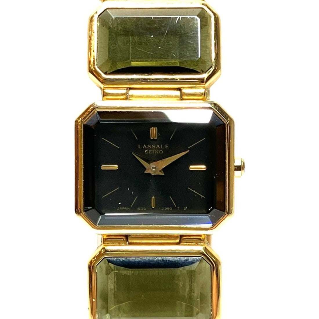 Seiko SEIKO wristwatch, total weight 34.8g, stainless steel, gold-plated, quartz, black dial,: --- Catalog ---Category: SizeWrist Size: 16.5cm / 6.49''Case Diameter: 18mm / 0.71''Category: DesignType: WristwatchGender: Men,WomenColor (Dial): BlackMaterial (Band): Gold platedMaterial (Case): Gol