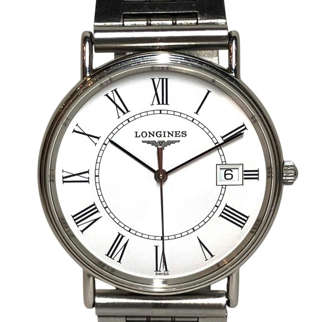 Longines Grand Classic watch, total weight 55.6g, stainless steel, quartz movement, white dial,: --- Catalog ---Category: SizeWrist Size: 17.5cm / 6.88''Case Diameter: 32.6mm / 1.28''Category: DesignType: WristwatchGender: MenColor (Dial): WhiteMaterial (Band): Stainless steelMaterial (Case): Sta