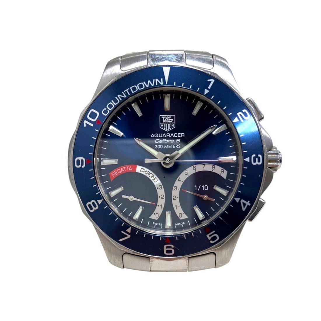 TAG Heuer Aquaracer Calibre S Regatta Watch, Total Weight 138g, Stainless Steel, Quartz, Blue Dial,: --- Catalog ---Category: SizeWrist Size: 17.5cm / 6.88''Case Diameter: 42mm / 1.65''Category: DesignType: WristwatchGender: MenColor (Dial): BlueMaterial (Band): Stainless steelMaterial (Case): Stainl