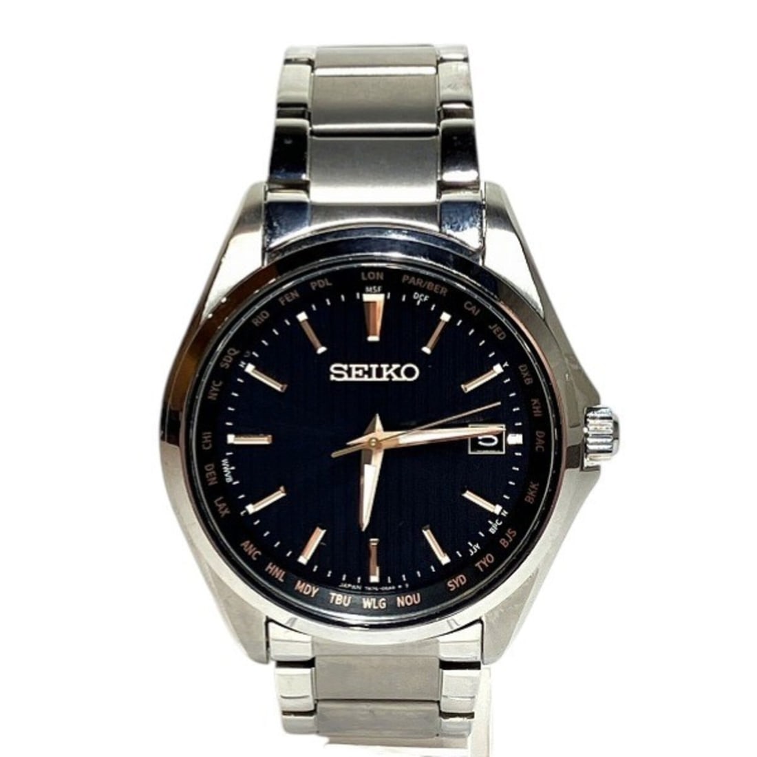 Seiko Selection 7B75 0AA0 Radio-Controlled Solar Watch for Men: --- Catalog ---Category: SizeWrist Size: 17cm / 6.69''Case Diameter: 39mm / 1.54''Category: DesignType: WristwatchGender: MenColor (Dial): BlackMaterial (Band): TitaniumMaterial (Case): TitaniumCatego