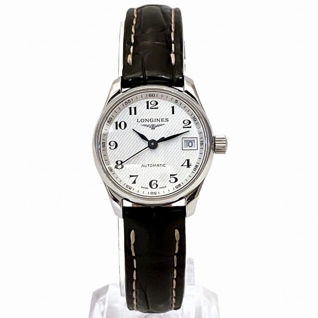 Longines Master Collection wristwatch, total weight 33.2g, stainless steel, genuine leather strap,: --- Catalog ---Category: SizeWrist Size: 13cm - 16.5cm / 5.11'' - 6.49''Case Diameter: 25mm / 0.98''Category: DesignType: WristwatchGender: Women,MenColor (Dial): WhiteMaterial (Band): LeatherMaterial
