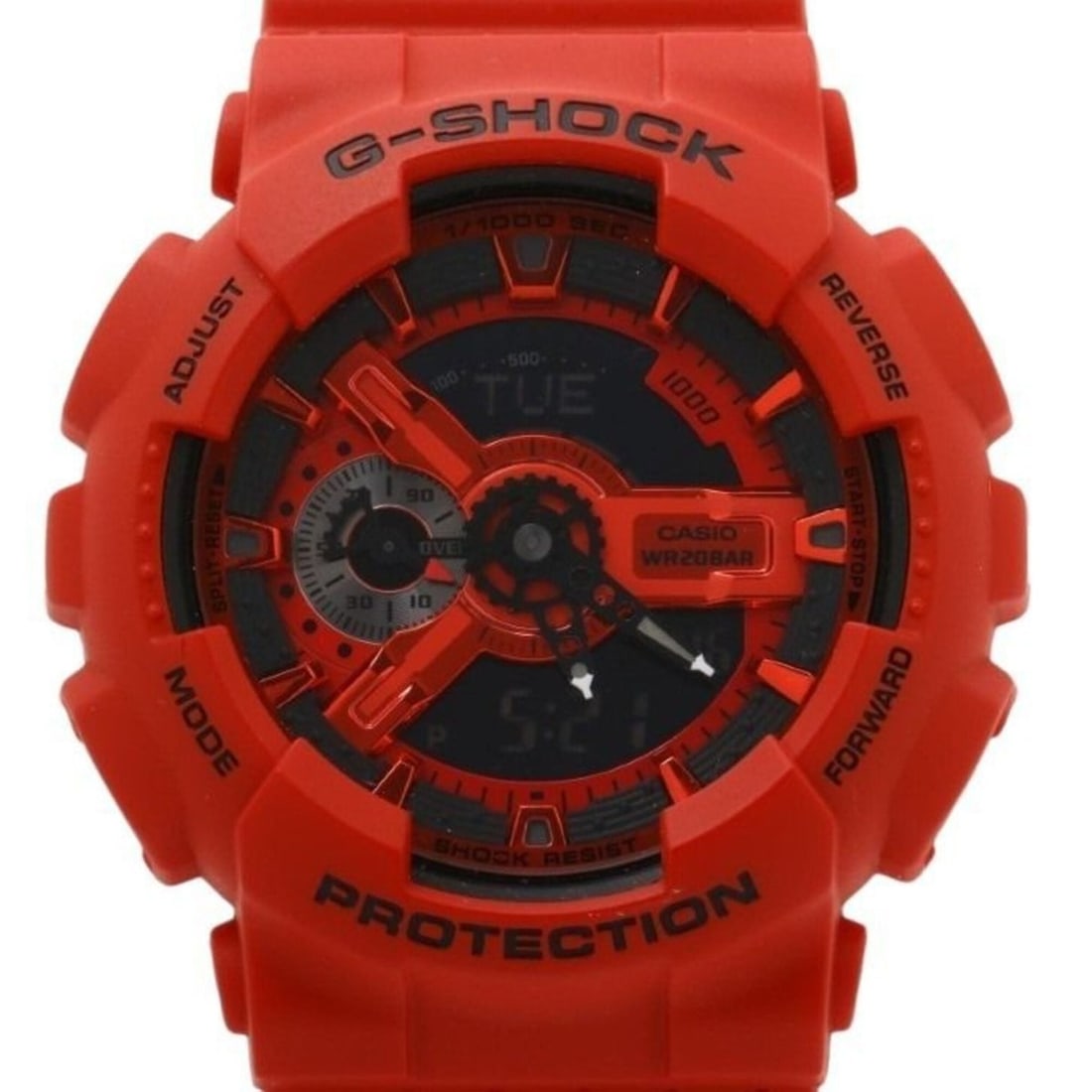 CASIO G-SHOCK ANALOG-DIGITAL 110 SERIES GA-110RRB-4AJF Red Resin Men's Watch: --- Catalog ---Category: SizeWrist Size: 14.5cm - 21.5cm / 5.7'' - 8.46''Case Diameter: 51.2mm / 2.02''Category: DesignType: WristwatchGender: MenColor (Dial): Red colorCategory: GeneralMPN: GA-110RRB