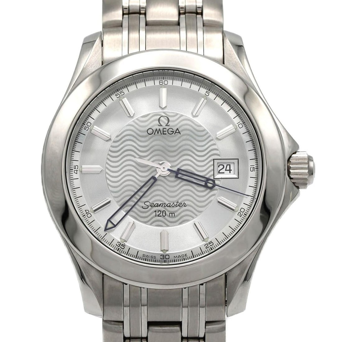 Omega Seamaster 120 SS Quartz Watch: --- Catalog ---Category: SizeWrist Size: 16.5cm / 6.49''Case Diameter: 36mm / 1.42''Category: DesignType: WristwatchGender: MenColor (Dial): SilverMaterial (Band): Stainless steelMaterial (Case): Stai