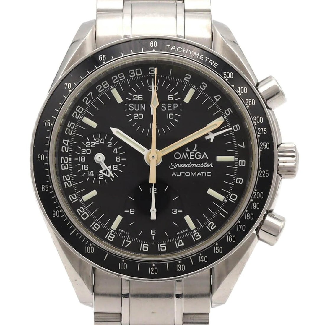 Omega Speedmaster Mark 40 Cosmos 3520.50 Stainless Steel Automatic Watch: --- Catalog ---Category: SizeWrist Size: 17cm / 6.69''Case Diameter: 39mm / 1.54''Category: DesignType: WristwatchGender: MenColor (Dial): BlackMaterial (Band): Stainless steelMaterial (Case): Stainle