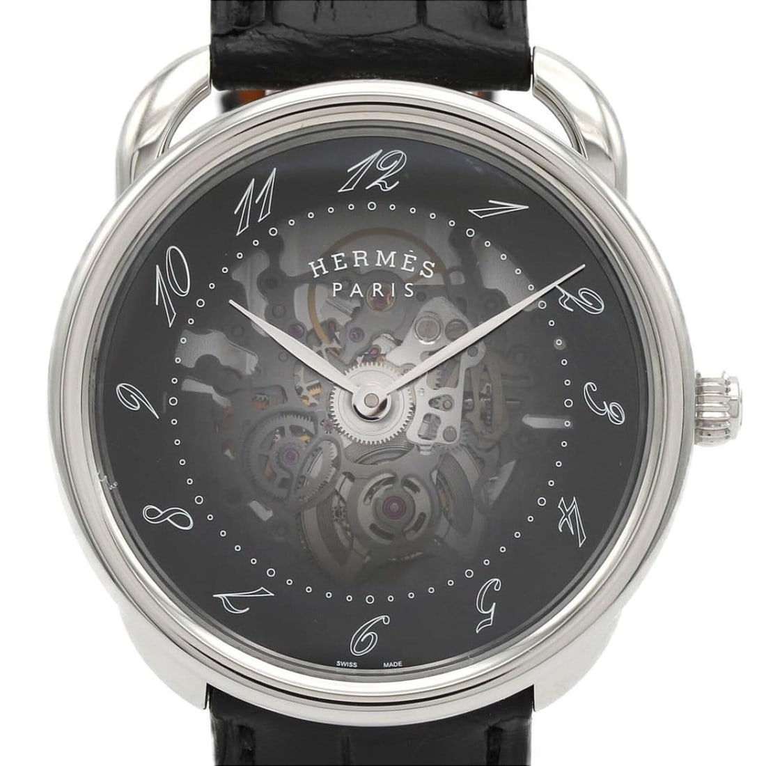 Hermes Arcaud Skellet AR2.710 SS Automatic Watch: --- Catalog ---Category: SizeCase Diameter: 40mm / 1.57''Category: DesignType: WristwatchGender: MenColor (Dial): BlackMaterial (Case): Stainless steelCategory: GeneralMPN: AR2.710Brand: